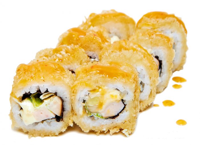Теплый ролл с курицей